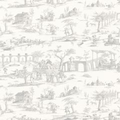 F Schumacher Siena Toile Pewter 175171 Palazzo Collection Indoor Upholstery Fabric