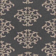 F Schumacher Byron Embroidered Wool Charcoal 66830 Indoor Upholstery Fabric