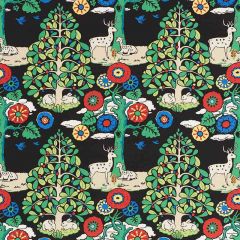 F Schumacher Fantasy Forest Black and Multi 176971 Once Upon A Time Collection Indoor Upholstery Fabric