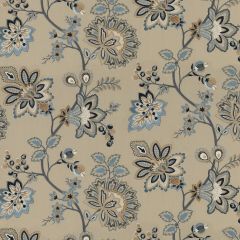 G P and J Baker Burford Embroidery Blue Bf10924-1 Portobello Collection Multipurpose Fabric