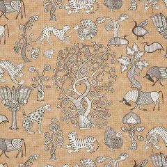 F Schumacher Animalia Carbon and Sienna 178322 Palampore Collection Indoor Upholstery Fabric