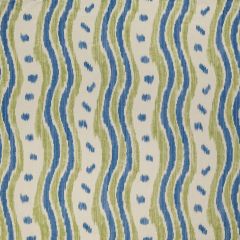 Lee Jofa Ikat Stripe Blue / Lime BFC3687-523 Blithfield Collection Multipurpose Fabric