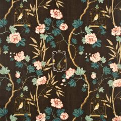 G P and J Baker Songbird Charcoal Bp10306-6 Emperor's Garden Collection Drapery Fabric