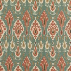 GP And J Baker Ikat Bokhara Teal BP10853-3 Chifu Collection Multipurpose Fabric