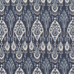 GP and J Baker Ikat Bokhara Linen Indigo BP10939-1 Caspian Collection Multipurpose Fabric