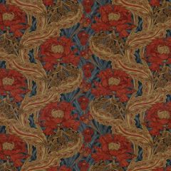 GP and J Baker Brantwood Velvet Red/Blue Bp10970-2 Original Brantwood Fabric Collection Multipurpose Fabric