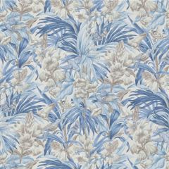 GP and J Baker Trumpet Flowers Cotton Blue BP10976-2 Original Brantwood Fabric Collection Multipurpose Fabric