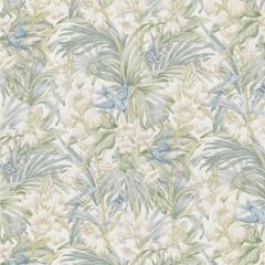 GP and J Baker Trumpet Flowers Cotton Blue / Green BP10976-3 Original Brantwood Fabric Collection Multipurpose Fabric