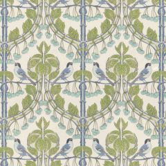 GP and J Baker Birds and Cherries Green/Blue BP10993-1 Original Brantwood Fabric Collection Multipurpose Fabric