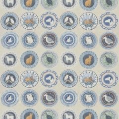 GP and J Baker Robina's Dinner Party Blue 11047-4 Kit Kemp Prints and Embroideries Collection Multipurpose Fabric