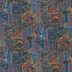 GP and J Baker Front Row Jewel Blue 11052-1 Kit Kemp Prints and Embroideries Collection Multipurpose Fabric