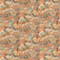 GP and J Baker Little Magnolia Teal Orange 11075-3 Eldon Collection Multipurpose Fabric