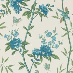 GP and J Baker Peony and Blossom Indigo / Teal 45066-5 Signature Collection Wall Covering