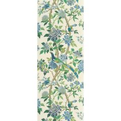 GP and J Baker Hydrangea Bird Emerald / Blue 45091-1 Signature II Wallpapers Collection Wall Covering