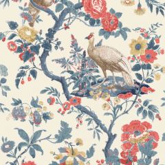 GP and J Baker Broughton Rose Indigo / Red 45096-5 Ashmore Wallpaper Collection Wall Covering