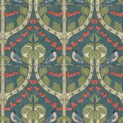GP and J Baker Birds and Cherries Indigo 45100-5 Original Brantwood Wallpaper Collection Wall Covering