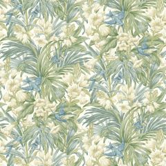 GP and J Baker Trumpet Flowers Blue / Green 45103-2 Original Brantwood Wallpaper Collection Wall Covering