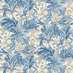 GP and J Baker Trumpet Flowers Blue 45103-4 Original Brantwood Wallpaper Collection Wall Covering
