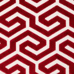 F Schumacher Ming Fret Velvet Red 73105 Cut and Patterned Velvets Collection Indoor Upholstery Fabric