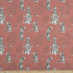 Premier Prints Asian Toile Scarlet Slub Canvas Chinoiserie Collection Multipurpose Fabric