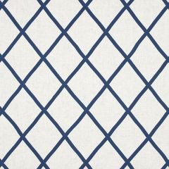 Thibaut Tarascon Trellis Applique Navy on White AW78708 Palampore Collection Indoor Upholstery Fabric