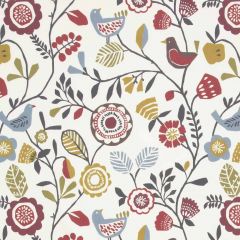 Clarke and Clarke Folki Indigo / Cranberry F0990-03 Wilderness Collection Multipurpose Fabric