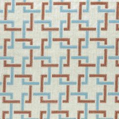 Clarke and Clarke Sekai Cinnabar / Aqua F0960-02 Drapery Fabric
