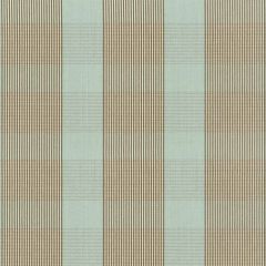 F Schumacher Avon Gingham Plaid Mocha/Aqua 63023 Indoor Upholstery Fabric