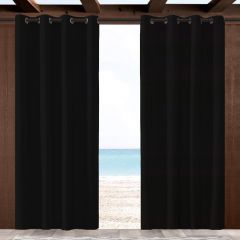 Sunbrella Canvas Black 5408-0000 Outdoor Curtain with Grommets
