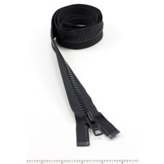 YKK Vislon #10 Separating Zipper AutoLok Short Single Pull Metal Slider 36 inch Black