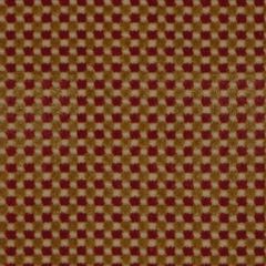 F Schumacher Fenwick Check Velvet Red / Gold 43551 Indoor Upholstery Fabric
