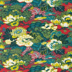 F Schumacher Shanghai Peacock Cerise 175130 Exuberant Prints Collection Indoor Upholstery Fabric