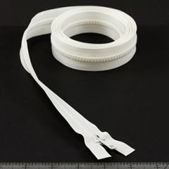 YKK Vislon #5 Separating Zipper AutoLok Short Single Pull Metal Slider VSOL56 72 inch White