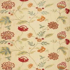 F Schumacher Palampore Embroidery Biscuit 64842 Indoor Upholstery Fabric