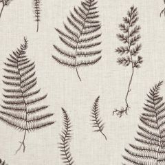 Clarke and Clarke Lorelle Charcoal / Linen F1092-01 Botanica Fabric Collection Upholstery Fabric