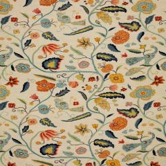 F. Schumacher Apsley Vine Apricot & Teal 1307000 Avery Hill Prints Collection