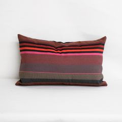 Indoor/Outdoor Sunbrella Figari Red - 20x12 Horizontal Stripes Throw Pillow