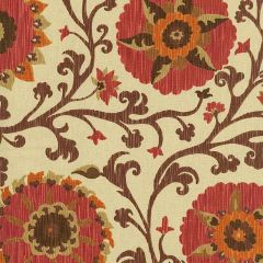 F Schumacher Fergana Embroidery Print Raisin 1327002 Classic Prints Collection Indoor Upholstery Fabric