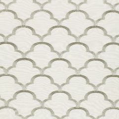 F Schumacher Scallop Embroidery Platinum 64323 Indoor Upholstery Fabric