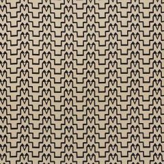 F Schumacher Turkish Step Black / Natural 71240 by David Kaihoi Indoor Upholstery Fabric