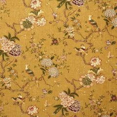 GP and J Baker Oriental Bird Gold R1398-1 Mallory Collection Multipurpose Fabric
