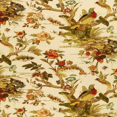 F Schumacher Le Faisan Chinoiserie Spice 173082 Indoor Upholstery Fabric