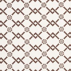 F Schumacher Fretwork Flower Chestnut 178312 by Timothy Corrigan Indoor Upholstery Fabric