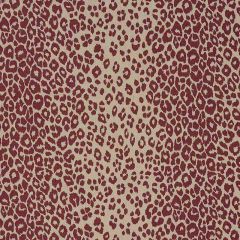 F Schumacher Iconic Leopard Raisin / Natural 175726 Schumacher Classics Collection Indoor Upholstery Fabric