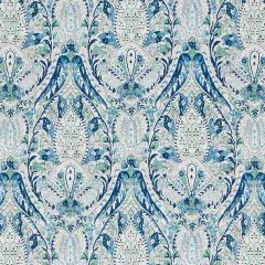 F Schumacher Layla Paisley Blue and Green 177671 Ottoman Chic Collection Indoor Upholstery Fabric