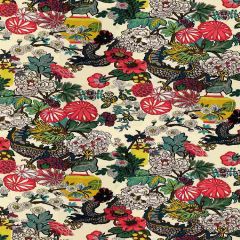 F Schumacher Chiang Mai Dragon Alabaster 173273 Exuberant Prints Collection Indoor Upholstery Fabric