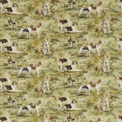Mulberry Home Mulberry Hounds Linen Multi FD296-Y101 Festival Collection Multipurpose Fabric
