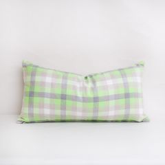 Indoor/Outdoor Sunbrella Check Mac Mojito - 24x12 Vertical Stripes Throw Pillow