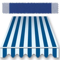 Recacril Classic Stripes Blue/Light Blue R-166 47-inch Awning - Shade - Marine Fabric