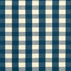 F Schumacher Camden Cotton Check Indigo 63039 Indoor Upholstery Fabric